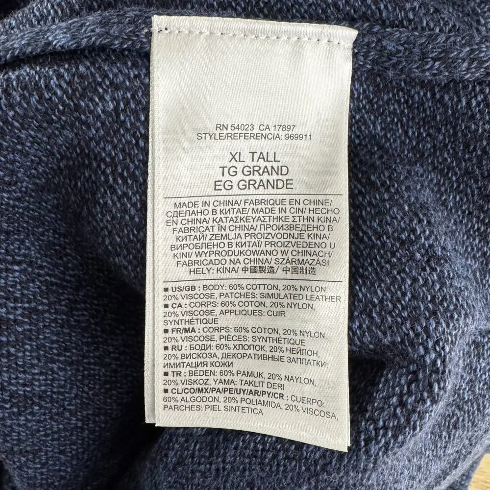 Banana Republic‎ Sweater Jacket Cardigan XL Tall Blue Cotton Blend NWT CJ-2235